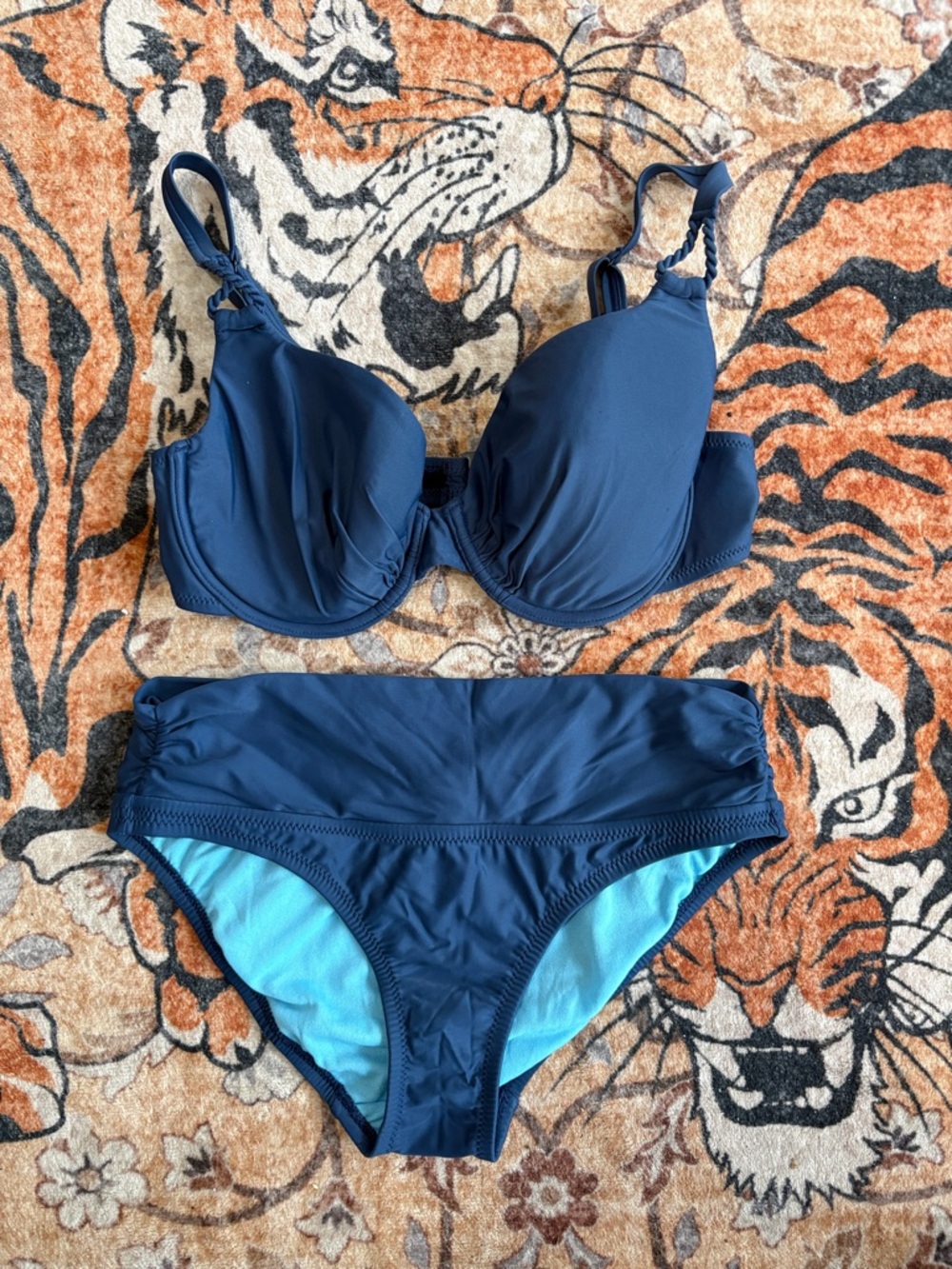 Underwire Two-Piece Bikini Set in Navy - Women Swim